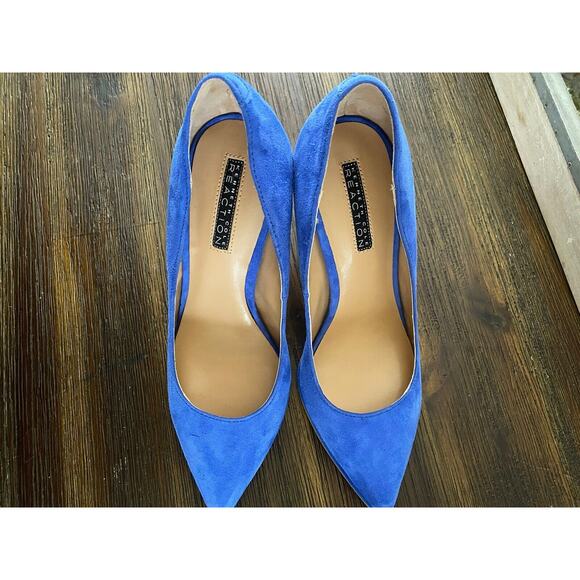 Reaction Kenneth Cole Blue Suede Pump Womens 5 Blue Slip On Heels Casual - Picture 6 of 6